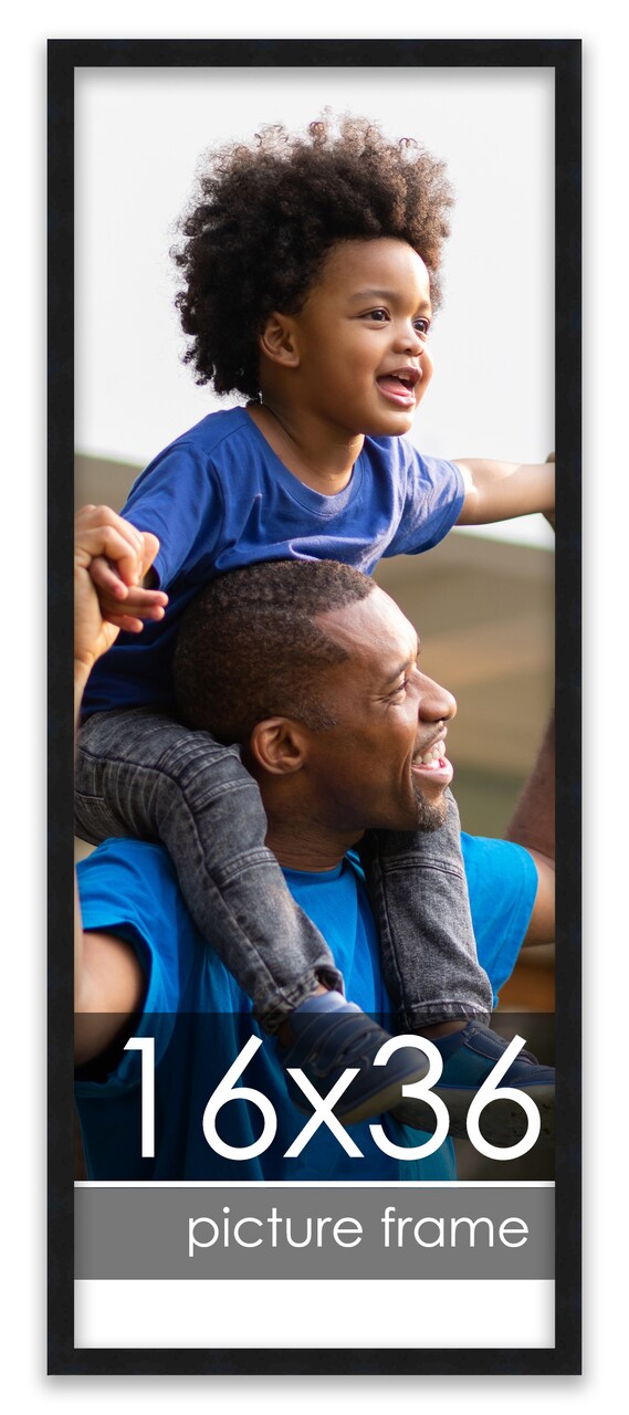 Panoramic Modernist Black Picture Frame - UV Acrylic, Foam Board Backing, Hanging Hardware